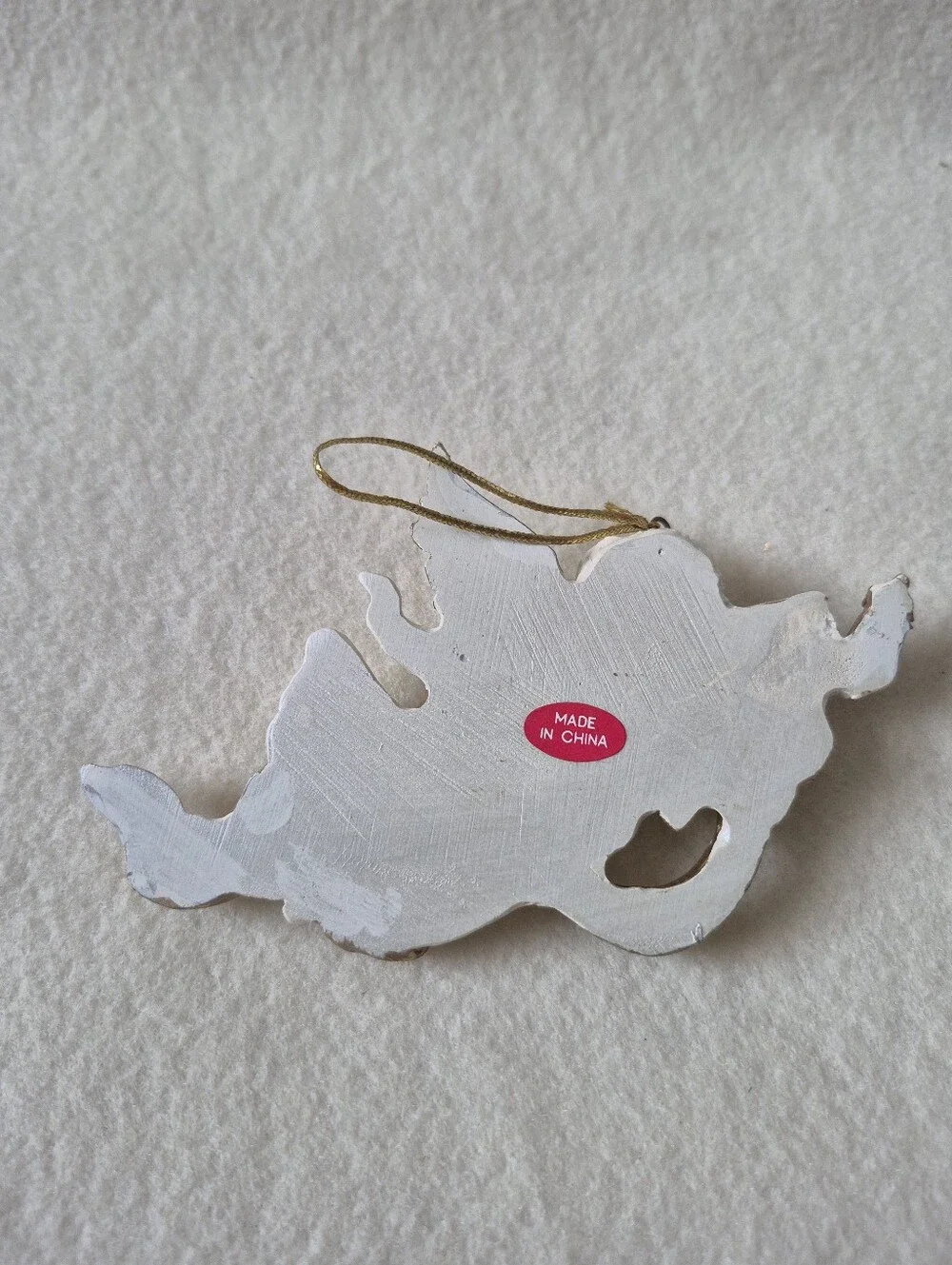 Vintage White and Gold Cherub Holiday Ornaments - Set of 6